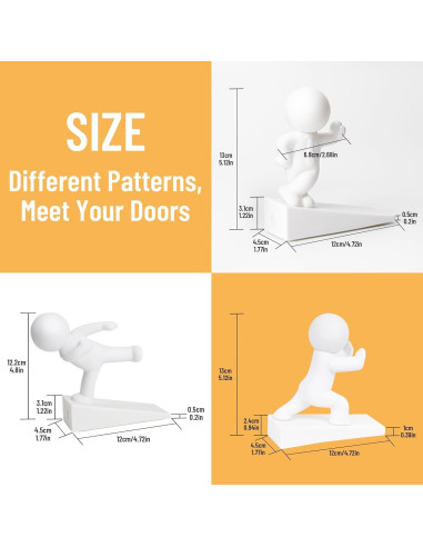 Tope de Puerta Omoojee 3 Pcs Antideslizante Blanco