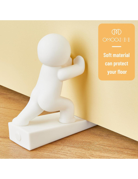 Tope de Puerta Omoojee 3 Pcs Antideslizante Blanco