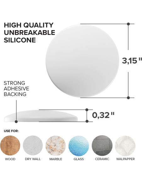 Topes de Puerta X-Protector 8 cm - 4 Piezas Silicona Blanca