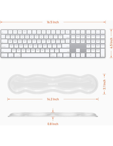 Reposamuñecas de Gel Transparente CASUCATTE - Antideslizante, Ergonómico