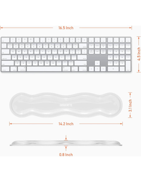 Reposamuñecas de Gel Transparente CASUCATTE - Antideslizante, Ergonómico Reposamuñecas de Gel Transparente CASUCATTE - Antideslizante, Ergonómico