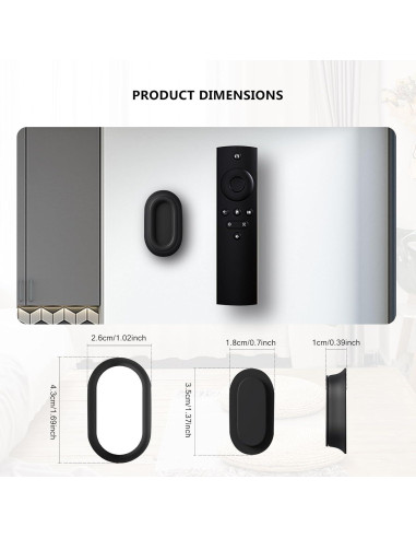 Soporte de Control Remoto Magnético DGMDGS 4 Piezas Negro y Blanco