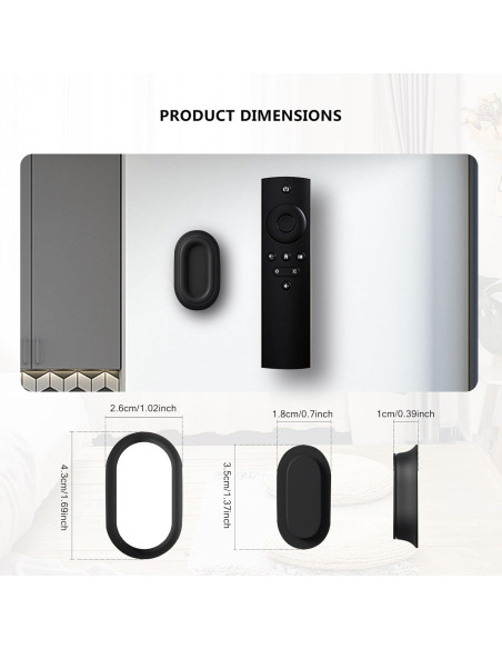 Soporte de Control Remoto Magnético DGMDGS 4 Piezas Negro y Blanco Soporte de Control Remoto Magnético DGMDGS 4 Piezas Negro y Blanco