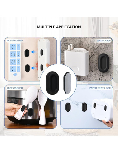 Soporte de Control Remoto Magnético DGMDGS 4 Piezas Negro y Blanco