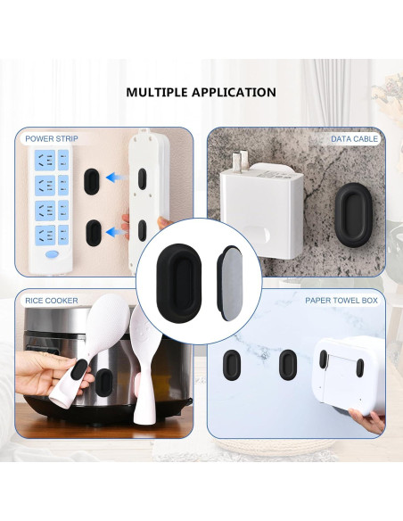 Soporte de Control Remoto Magnético DGMDGS 4 Piezas Negro y Blanco Soporte de Control Remoto Magnético DGMDGS 4 Piezas Negro y Blanco