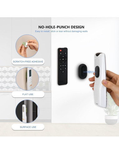 Soporte de Control Remoto Magnético DGMDGS 4 Piezas Negro y Blanco