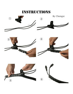 Manga Organizadora de Cables 300cm Negra para Oficina y Hogar 2