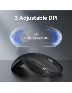 Ratón Inalámbrico Plegable TECKNET M017 2000 DPI Negro 2