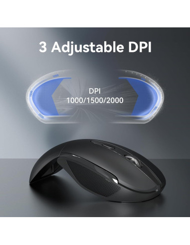 Ratón Inalámbrico Plegable TECKNET M017 2000 DPI Negro