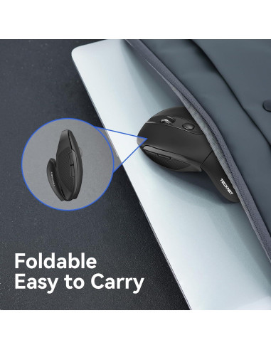 Ratón Inalámbrico Plegable TECKNET M017 2000 DPI Negro