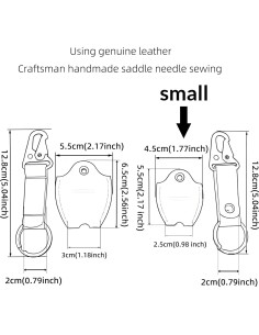 Tapas de Llave de Casa de Cuero Genuino Meeboy Negro Pequeño 2