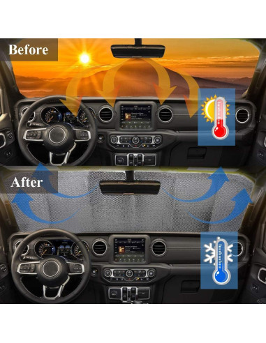 Sombra de Parabrisas Big Hippo con Bandera Americana 150x53cm