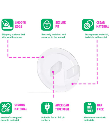 Cubiertas de Enchufe a Prueba de Bebés - 50 Unidades Transparentes