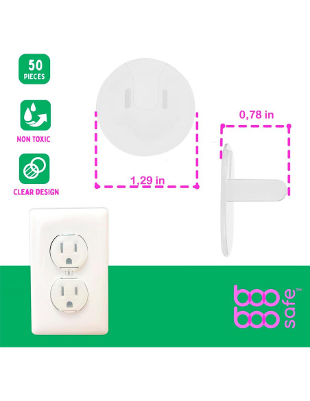 Cubiertas de Enchufe a Prueba de Bebés - 50 Unidades Transparentes