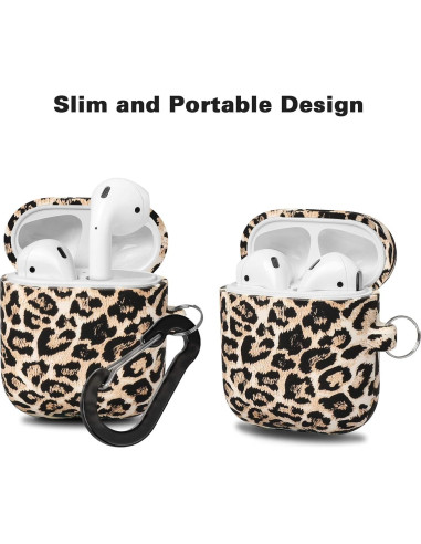 Funda de Silicona Suave ALNBO B para AirPods 1 y 2 Leopardo