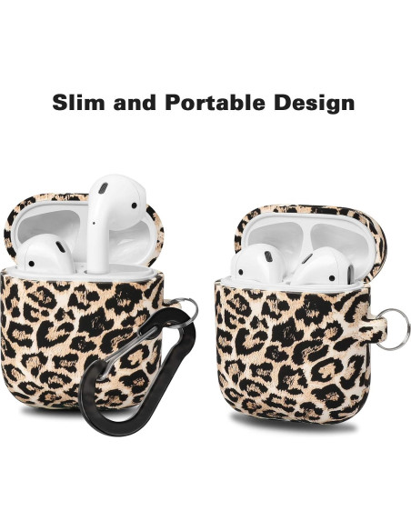 Funda de Silicona Suave ALNBO B para AirPods 1 y 2 Leopardo