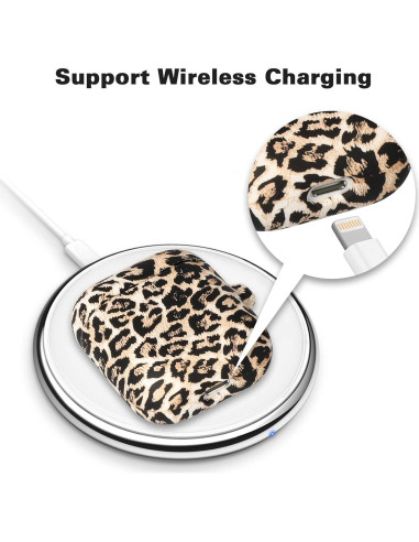Funda de Silicona Suave ALNBO B para AirPods 1 y 2 Leopardo