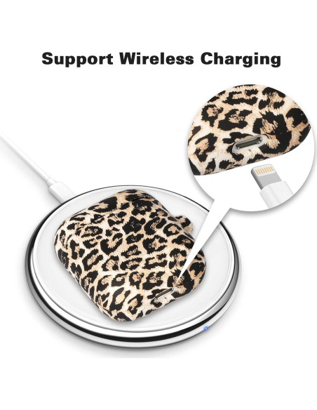 Funda de Silicona Suave ALNBO B para AirPods 1 y 2 Leopardo