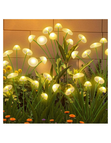 Luces de Jardín Solares Yuhuayang 4PK 8 LED IP65 Blanco Cálido