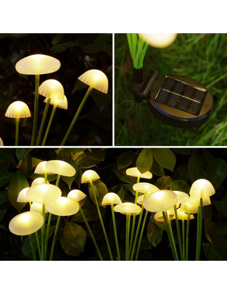 Luces de Jardín Solares Yuhuayang 4PK 8 LED IP65 Blanco Cálido