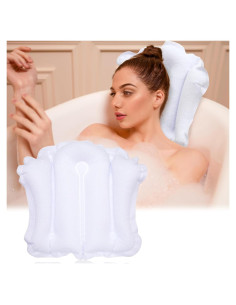 Almohada de baño inflable Jetec con ventosas y tela de rizo