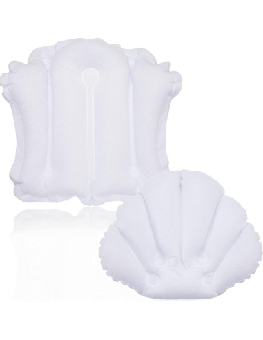 Almohada Inflable para Baño Jetec 2 Pcs con Ventosas Soporte Cuello