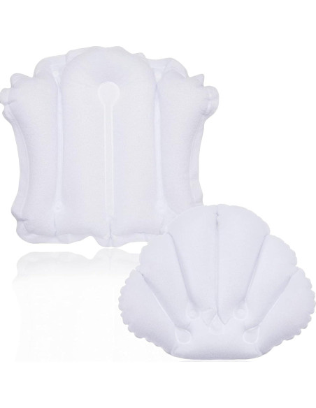 Almohada Inflable para Baño Jetec 2 Pcs con Ventosas Soporte Cuello