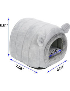 Cueva Nido Escondite YUANST para Erizos y Hámsteres - Gris 2