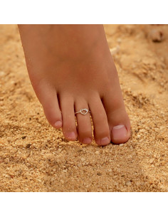 Anillo de dedo del pie ajustable AIBELOPY en plata esterlina 925 2