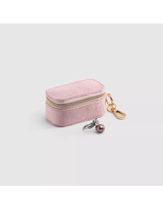 Estuche de Joyería de Viaje FCGOD Rosa Terciopelo 8x4 cm 2