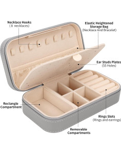 Caja de Joyería de Viaje DesignSter Gris, Organizador Portátil 2