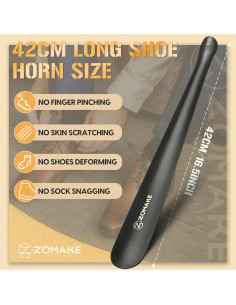 Cuchara para Calzar de Mango Largo ZOMAKE 41.91 cm Acero Inoxidable 2