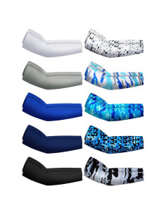 Hicarer 10 Pares Mangas de Compresión UV para Hombres y Mujeres