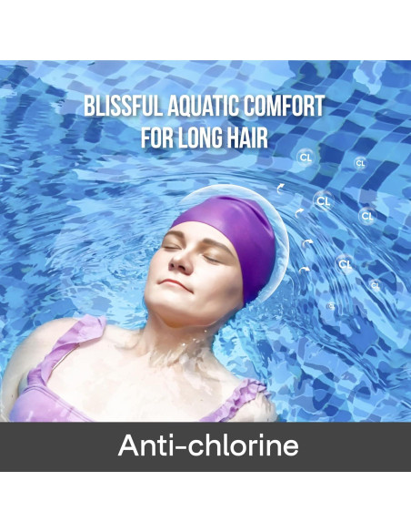 Gorra de Natación Chippi & Co Silicona Cabello Largo Púrpura Gorra de Natación Chippi & Co Silicona Cabello Largo Púrpura