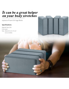 4 Bloques de Yoga Yilloog de Espuma EVA Antideslizantes 23x15x7.5cm 2