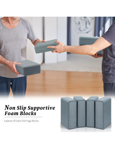 4 Bloques de Yoga Yilloog de Espuma EVA Antideslizantes 23x15x7.5cm