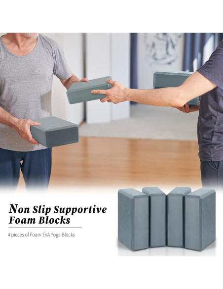 4 Bloques de Yoga Yilloog de Espuma EVA Antideslizantes 23x15x7.5cm
