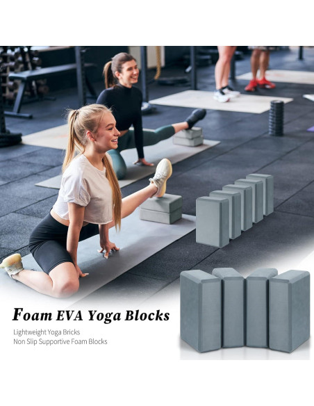 4 Bloques de Yoga Yilloog de Espuma EVA Antideslizantes 23x15x7.5cm