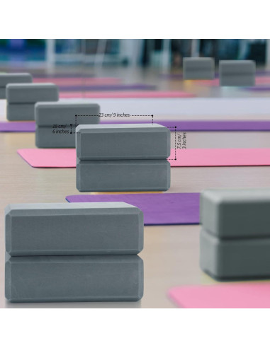 4 Bloques de Yoga Yilloog de Espuma EVA Antideslizantes 23x15x7.5cm