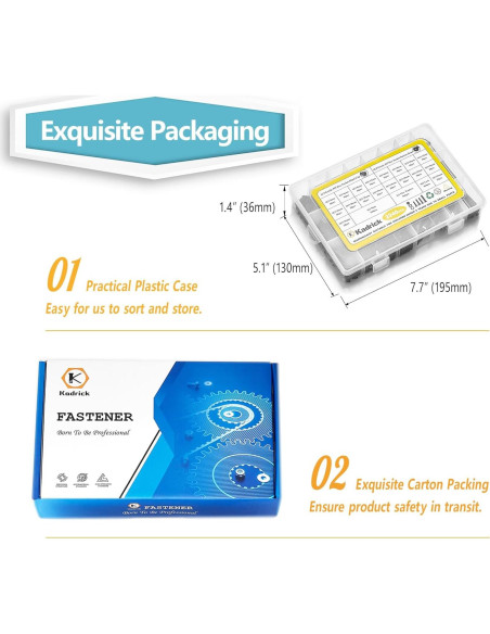Juego de Tornillos M3 Kadrick 2240 Pcs Acero Aleado 12.9