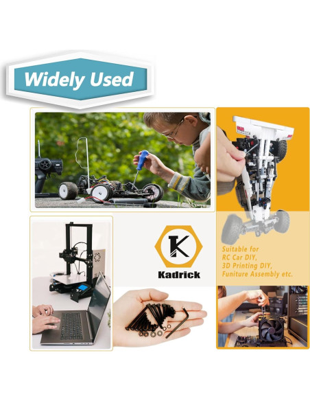 Juego de Tornillos M3 Kadrick 2240 Pcs Acero Aleado 12.9