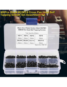 Kit de Tornillos Autorroscantes Yanmis 400 Piezas M2/M2.6 2