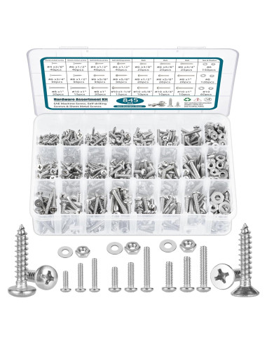 Kit de 845 Piezas de Tornillos y Tuercas SATANTECH Acero Inoxidable