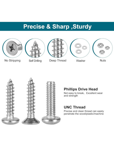 Kit de 845 Piezas de Tornillos y Tuercas SATANTECH Acero Inoxidable
