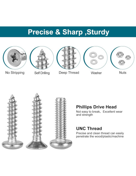 Kit de 845 Piezas de Tornillos y Tuercas SATANTECH Acero Inoxidable
