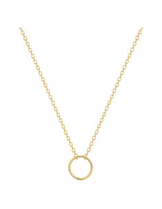 Collar Circular de Corazón Zeffy 18k Baño de Oro 40.6 cm