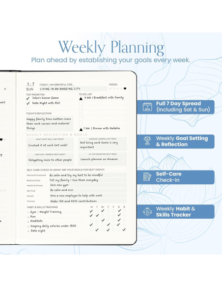Planificador Diario y Semanal 2025-2026 A4 Mantra Azul