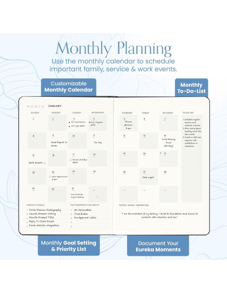 Planificador Diario y Semanal 2025-2026 A4 Mantra Azul