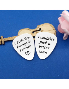2 Púas de Guitarra Acero Inoxidable con Mensaje Regalo Esposo 2