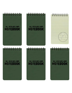 Paquete de 5 Cuadernos Impermeables HUOMAQFAN 3x5 Verde